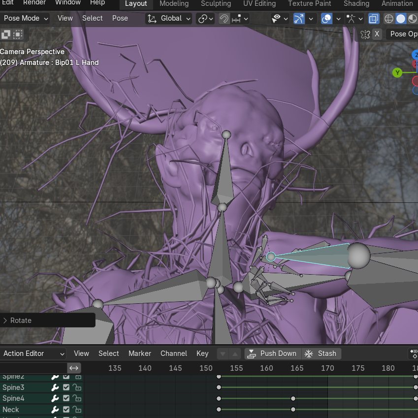 Rig 3D de una criatura en Blender